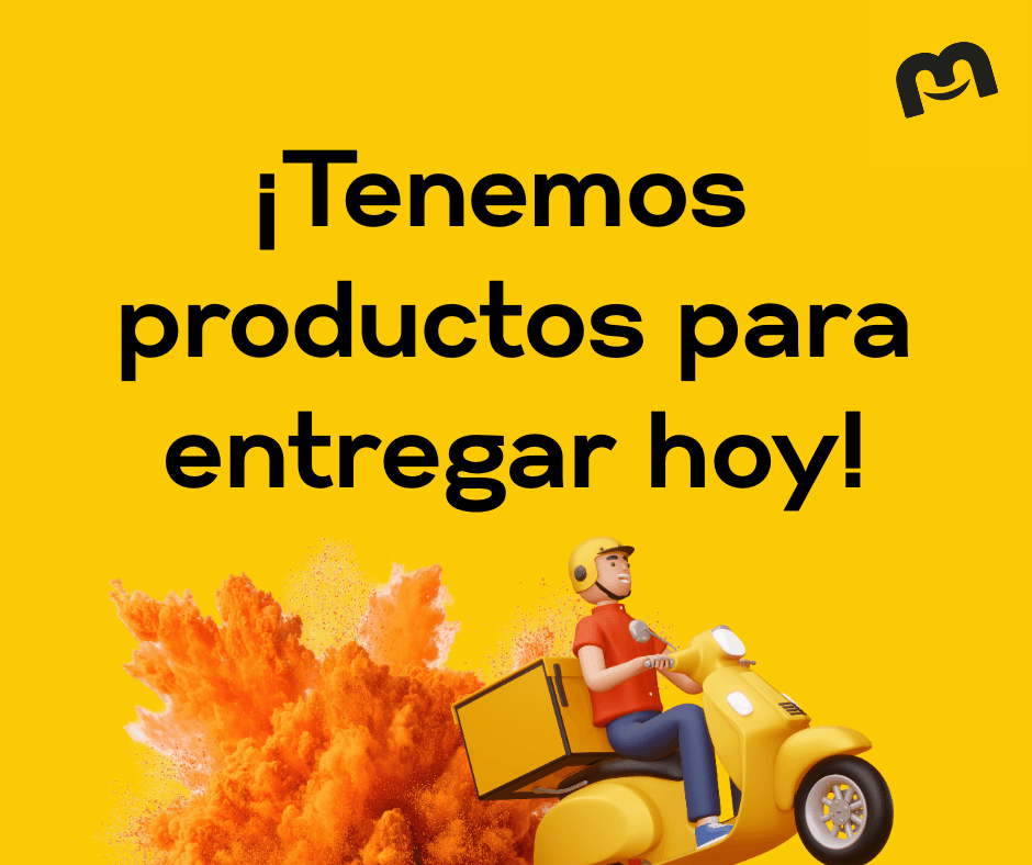 Banner de reparto con moto y explosión de color