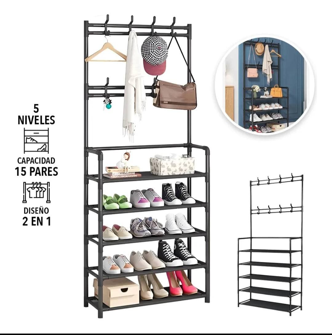 Organizador rack con zapatera